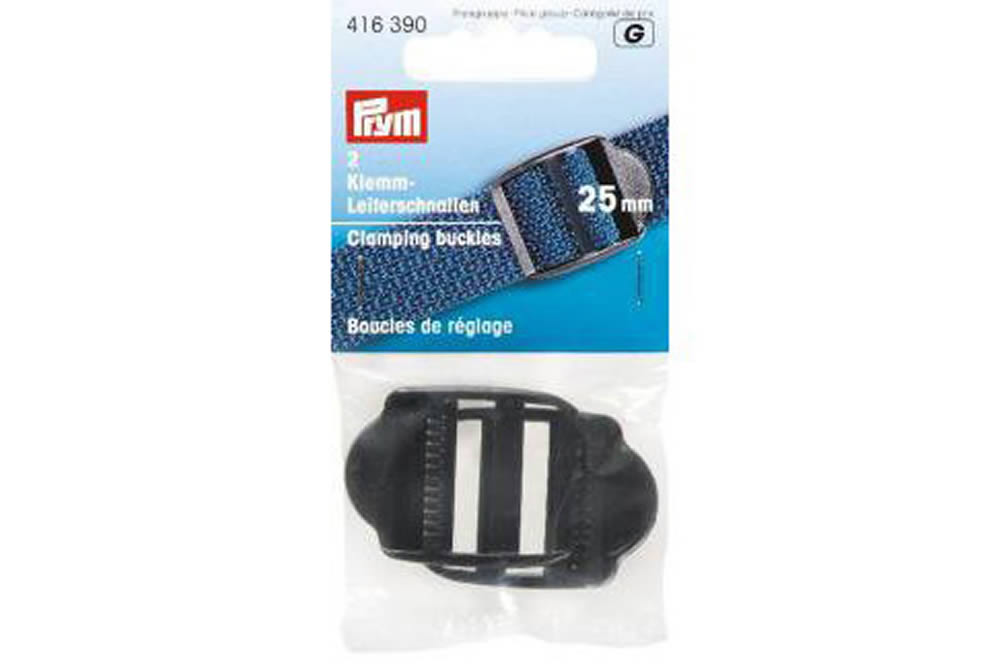 Klemm-Leiterschnalle schwarz 25 mm - 2 Stück 