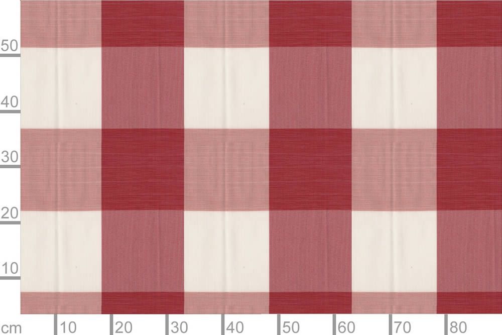 Dekostoff Karo Stedesand 275cm Kirsch/Creme