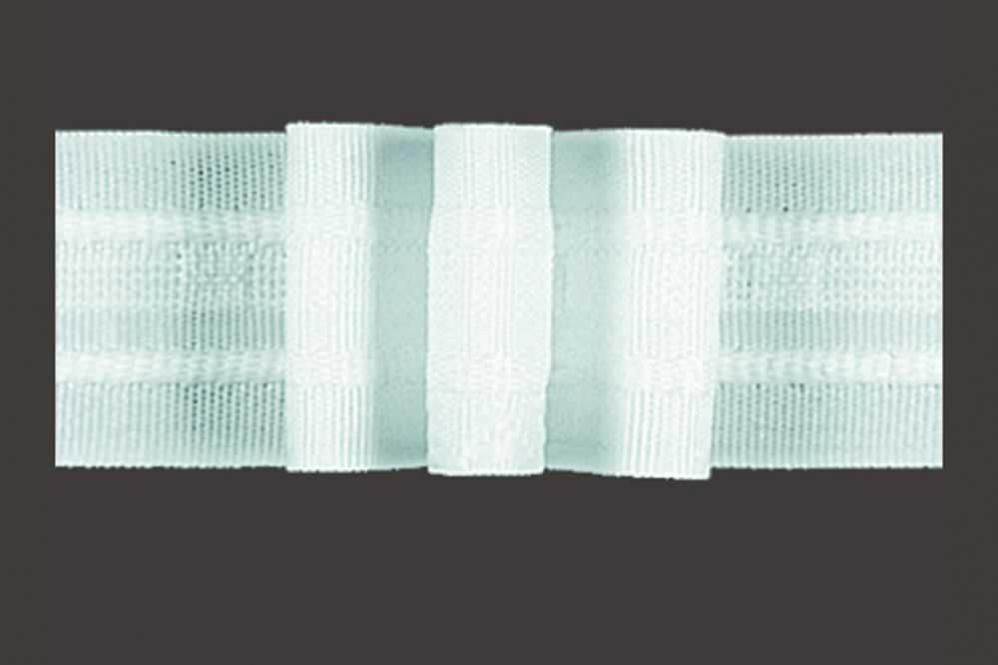 Gardinenband 3er-Falte - 2,5-fache Stoffmenge - 26 mm - Weiß 