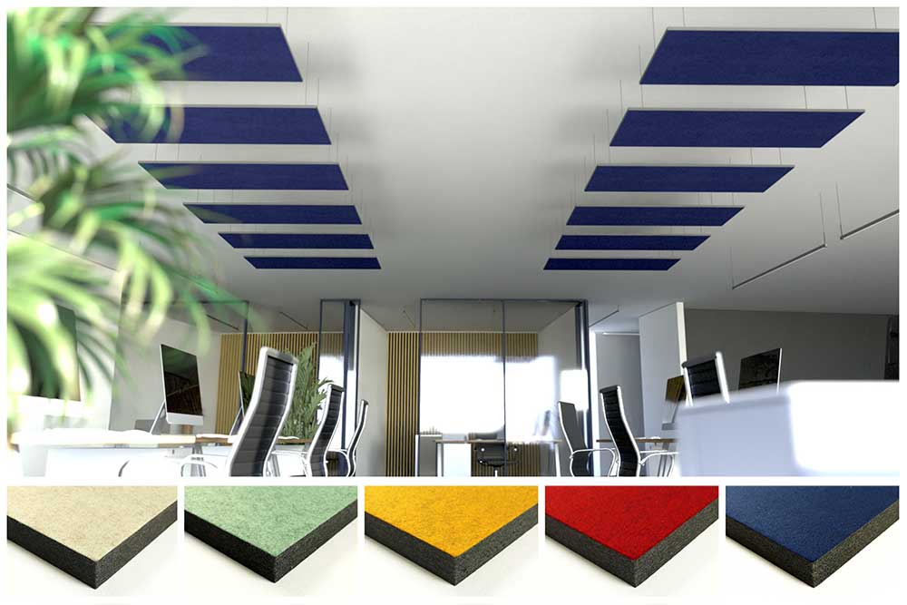 Akustikpaneel Decke - Blue Fiber - 120 x 50 cm - inkl. Befestigung 