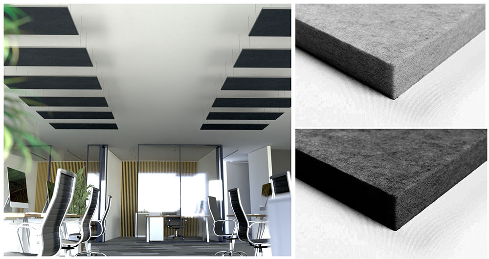 Akustikpaneel Decke - Blue Fiber - 120 x 50 cm - inkl. Befestigung 