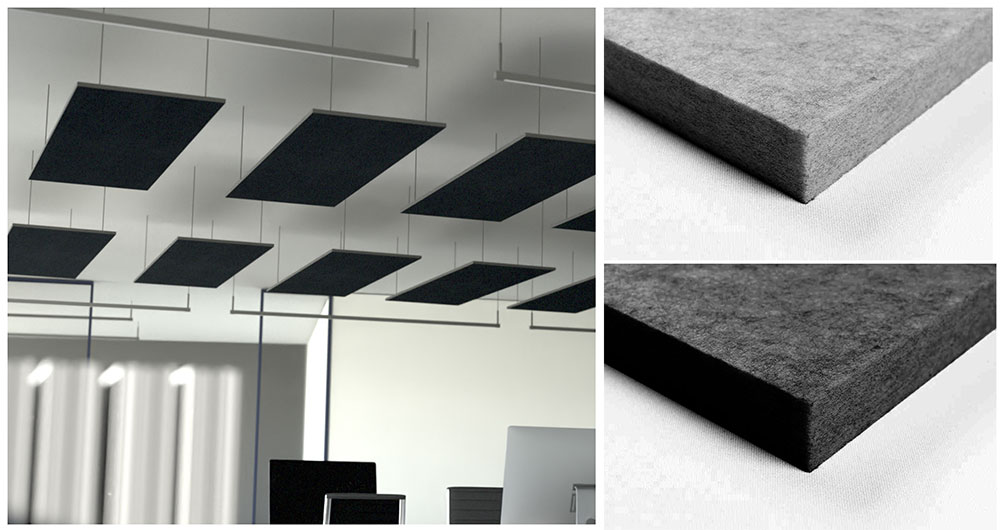 Akustikpaneel Decke - Blue Fiber - 190 x 75 cm - inkl. Befestigung 