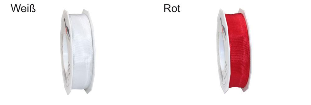 Seidenband mit Drahtkante 25 mm - 25 m Rolle 