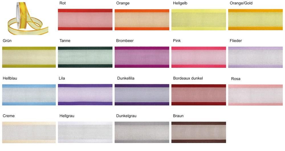 Organza/Satinband 25 mm - 25 m Rolle 