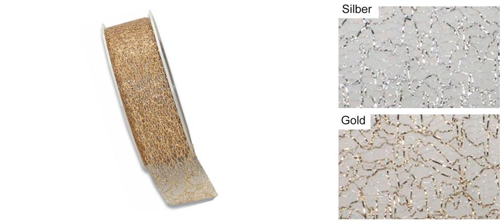 Glitzertüll-Band - 25 mm - 20 m-Rolle 