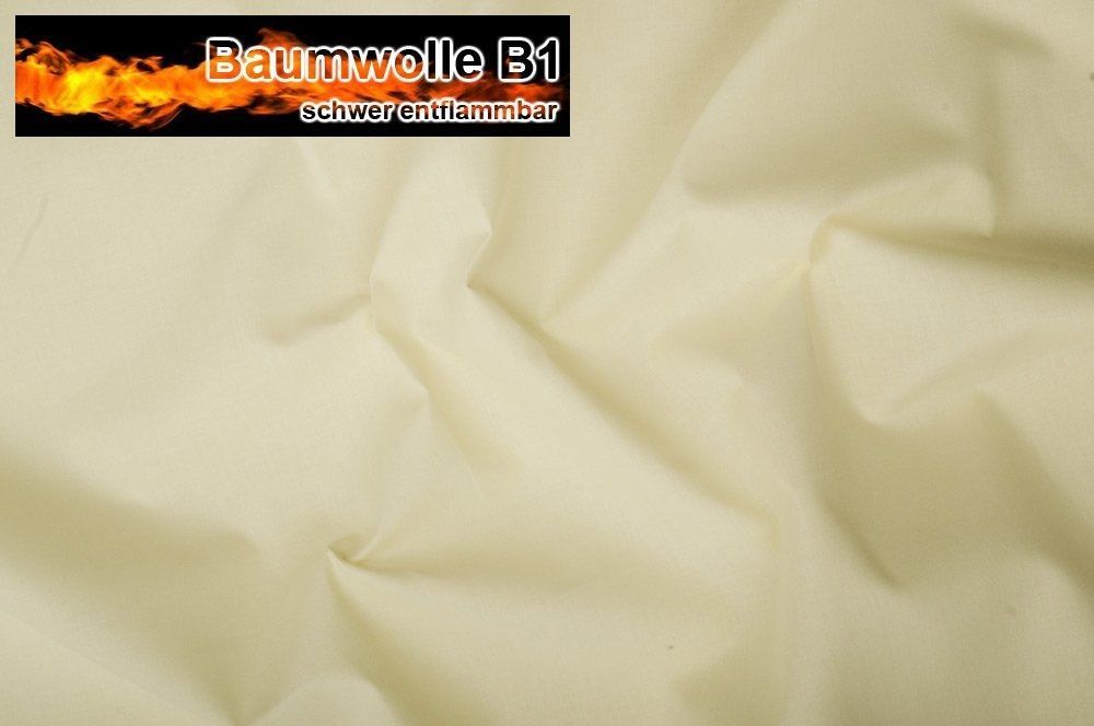 Baumwoll Stoff 130 cm - schwer entflammbar B1 - Champagner - 3,0 Meter 