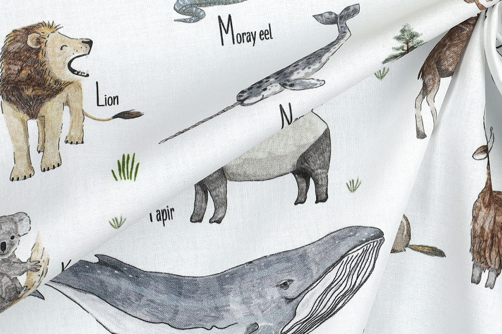 Baumwoll-Popeline Digital - Kleiner Zoo 