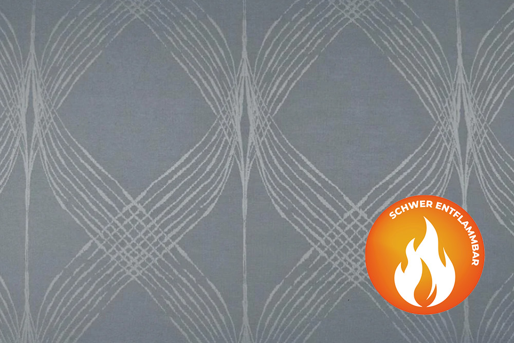 Dekostoff Helix - Trevira CS - Grau/Silber 