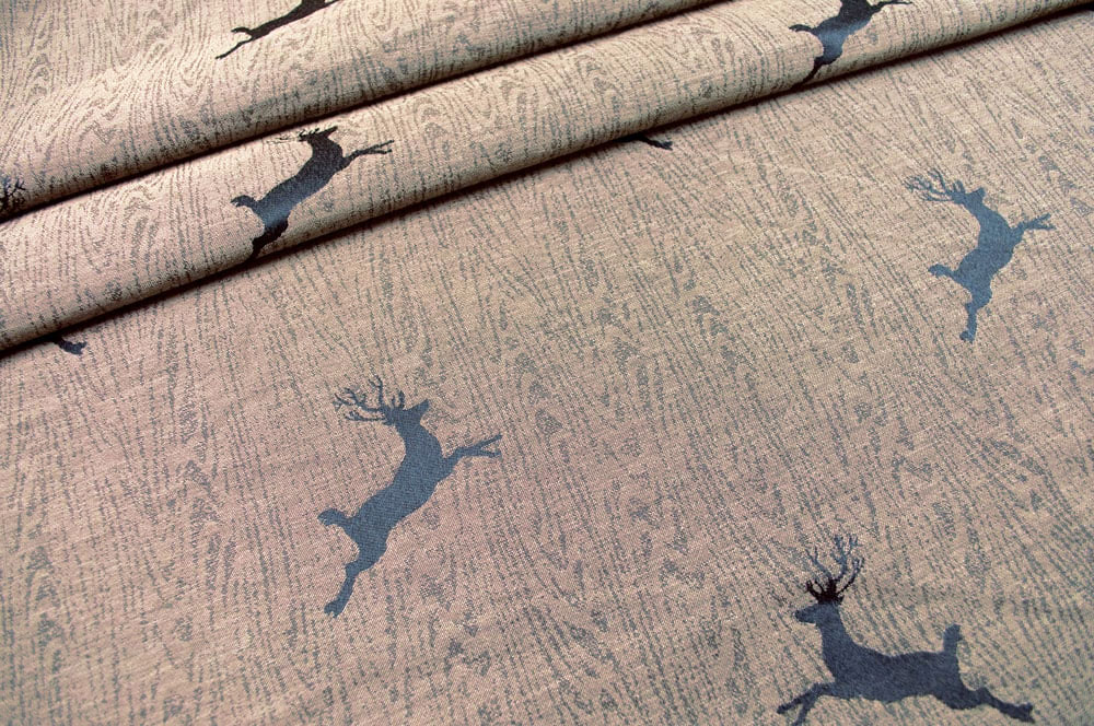 Jacquard Ammergau - Dekostoff - Beige/Dunkelbraun 