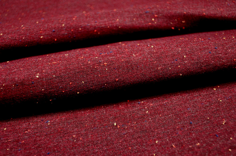 Jersey-Flanell - Sprenkel - Bordeaux/Bunt 
