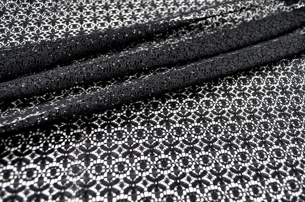 Spitzenstoff deluxe - Ornament - Schwarz 