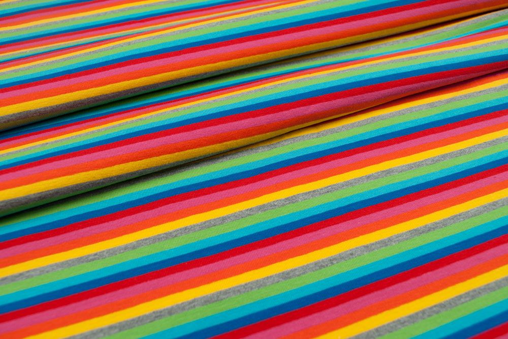 Regenbogenringel - Jersey-Stoff 