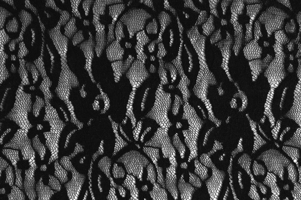 Wäsche-Spitze elastisch - Blüten Schwarz