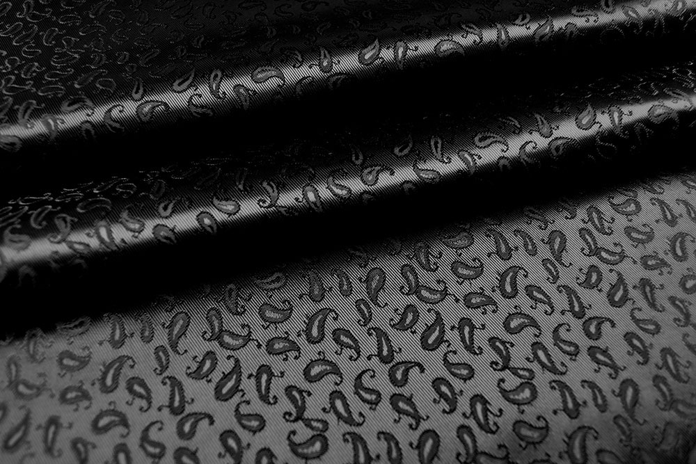 Jacquard-Taft - Mini-Paisley - Schwarz 