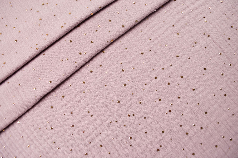 Double Gauze - Gold Pats - Altrosa 