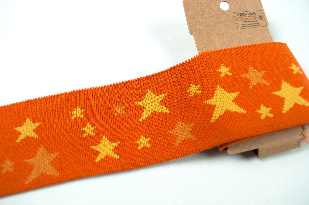 Ärmelbündchen - Sterne - Orange/Gelb 
