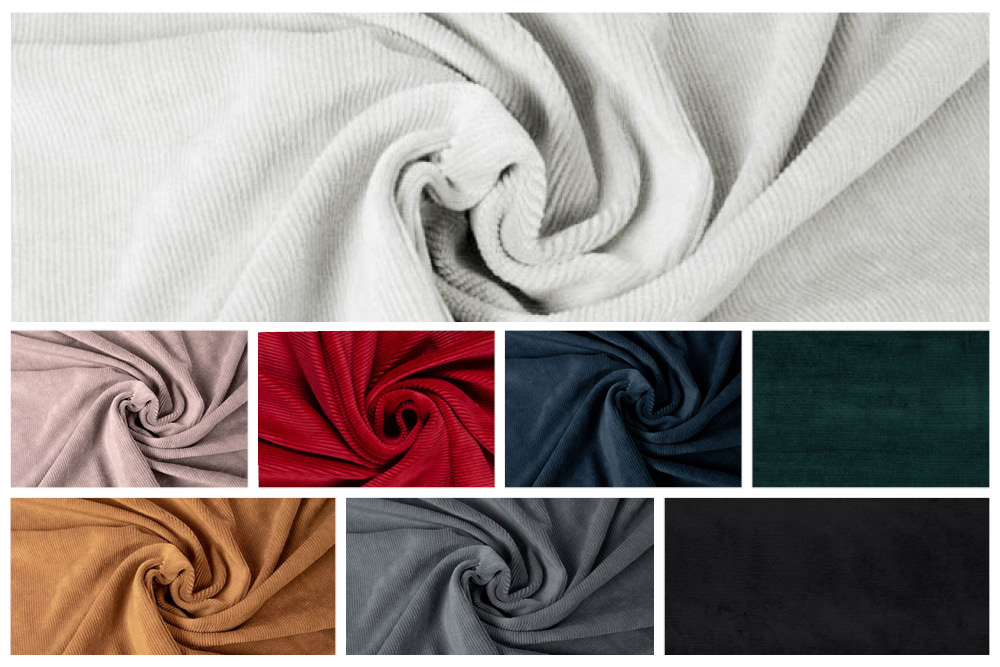 Feinripp-Cordjersey - Uni 