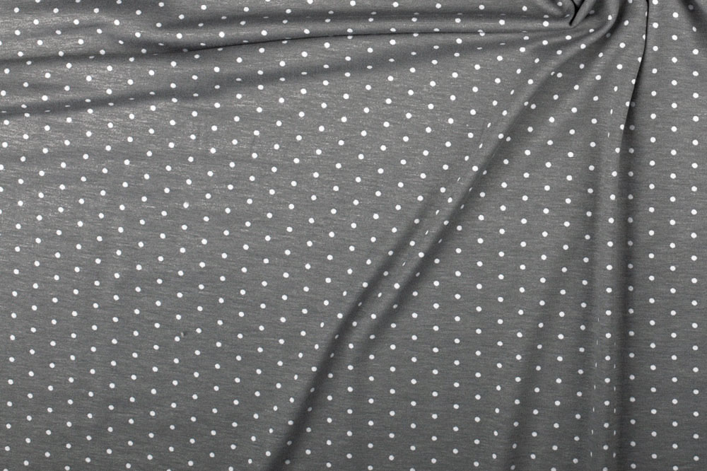 Baumwoll-Jersey - Small Dots - Grau 