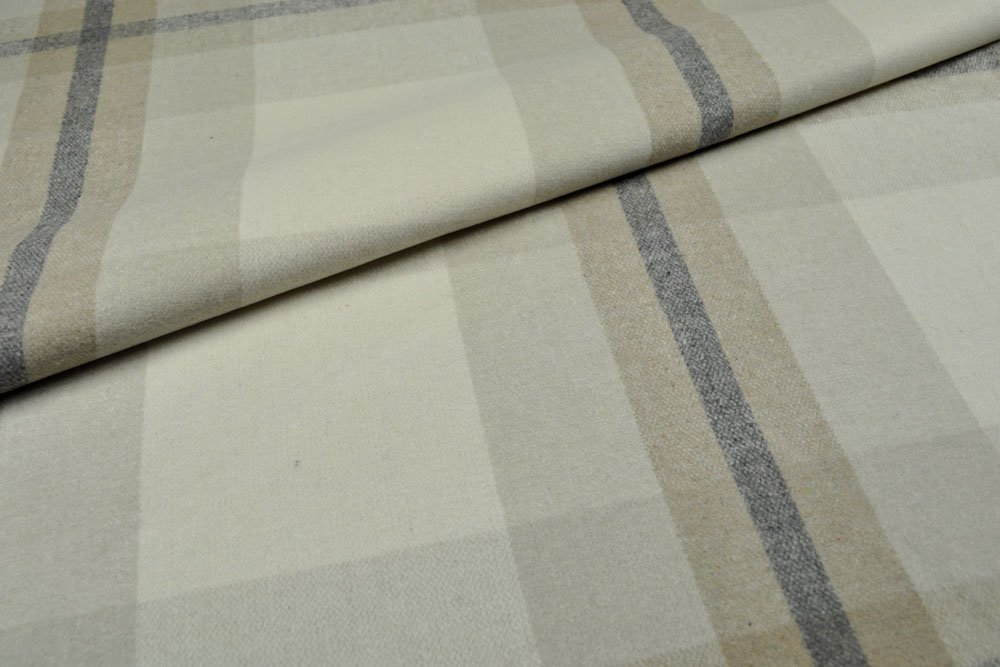 Mantelstoff - Karo - Beige 