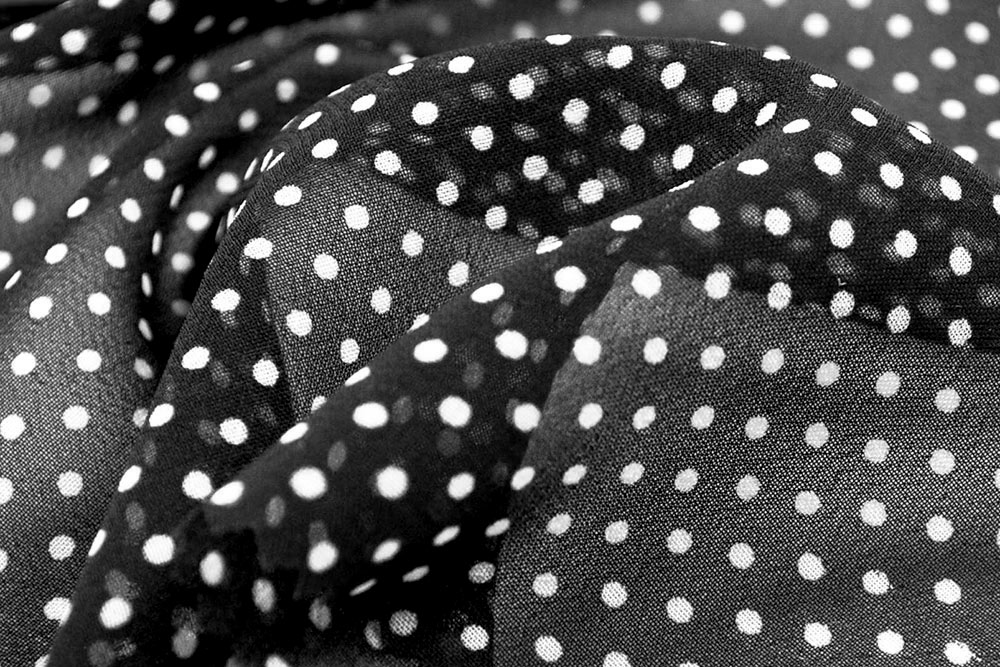 Chiffon - Pünktchen - Schwarz 
