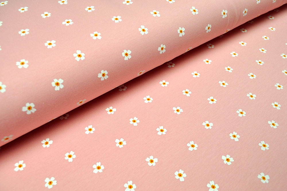 French Terry - Blümchenwiese - Rosa 