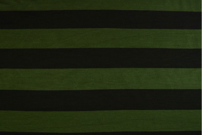 Viskosejersey - Streifen - Waldgrün/Schwarz 