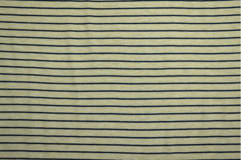 Viskosejersey - Streifen - Natur Melange/Nachtblau - 1,0 Meter 