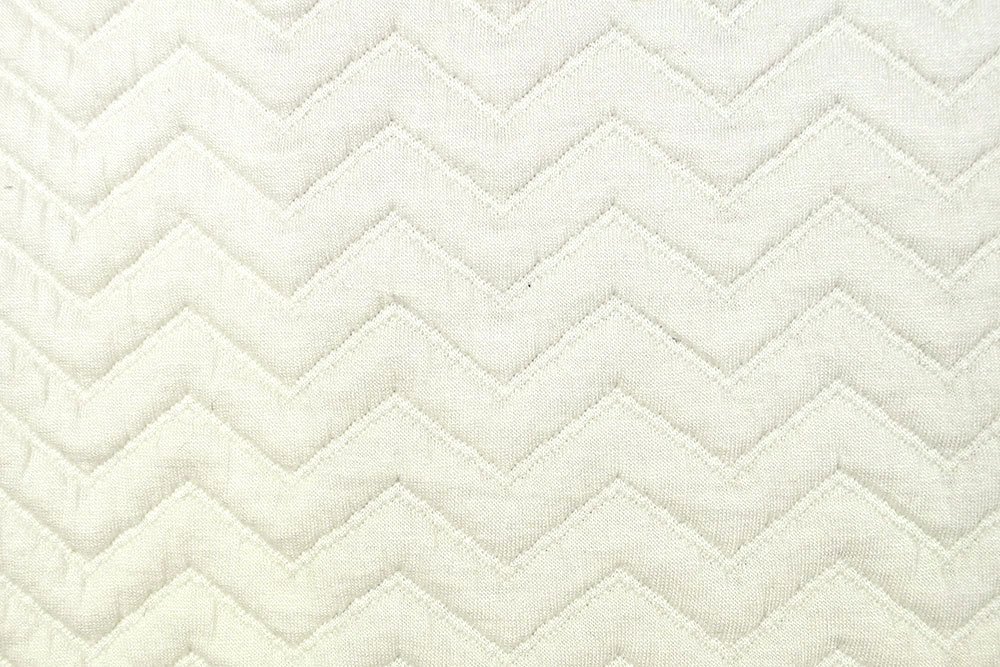 Sweatshirt-Stoff gesteppt - Zickzack - Creme 