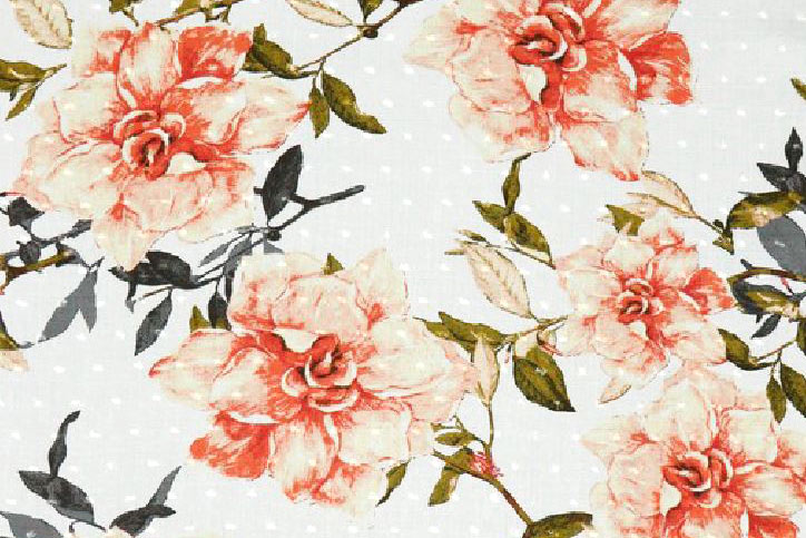 Viskosestoff Dotty - Flowers 