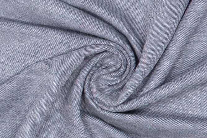 Nylon-Viskose - Leinenoptik - Blau 