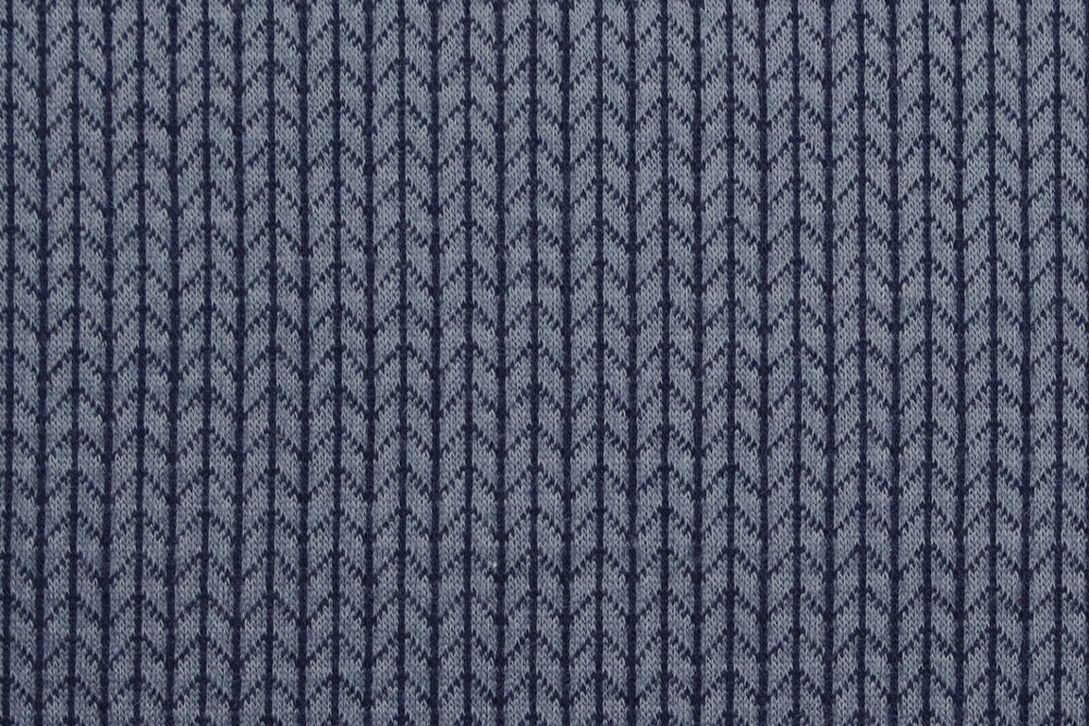 Albstoffe - Bio Jacquard-Jersey - Big Knit Nachtblau