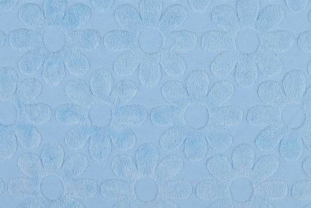 Frottee-Jacquard - Blümchen - Hellblau 