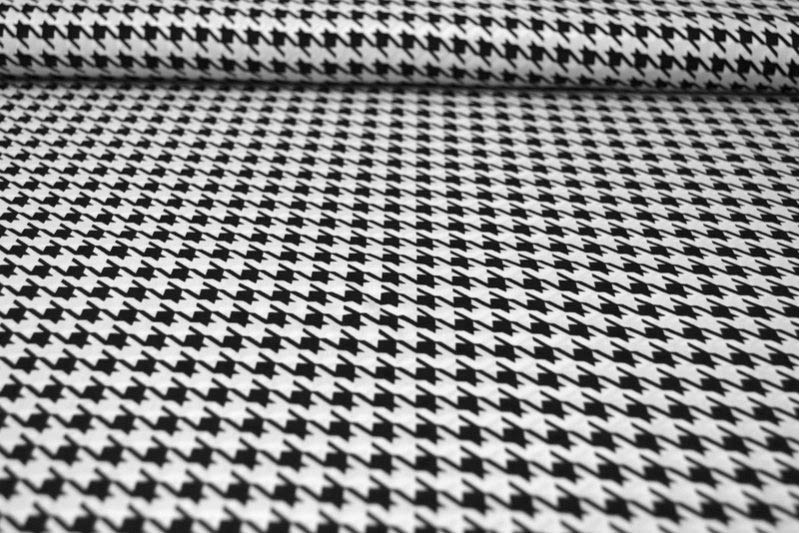 Viskosestoff - Hahnentritt - Schwarz/Weiß 