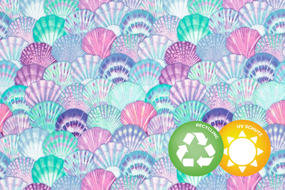 Badeanzugstoff Recycling - Muscheln 