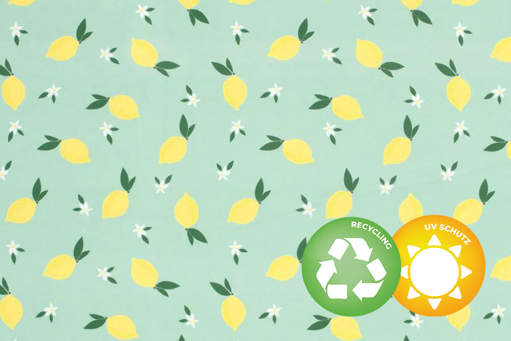 Badeanzugstoff Recycling - Zitronen 