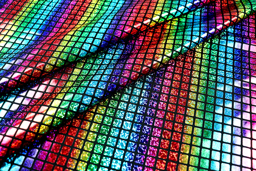 Tanzkleiderstoff - Rainbow-Karo 