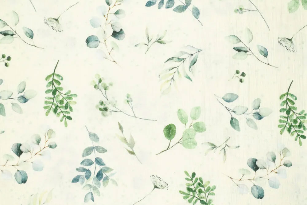 Musselin Digital - Eukalyptus-Aquarell 