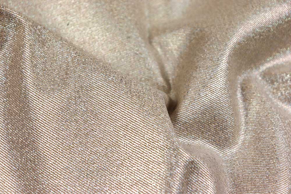 Jeansstoff Glitzer - Beige 