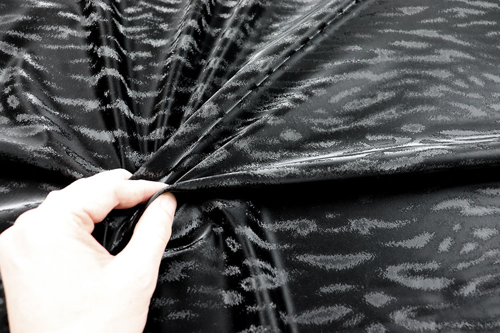 Stretch-Leder - Tiger - Schwarz 