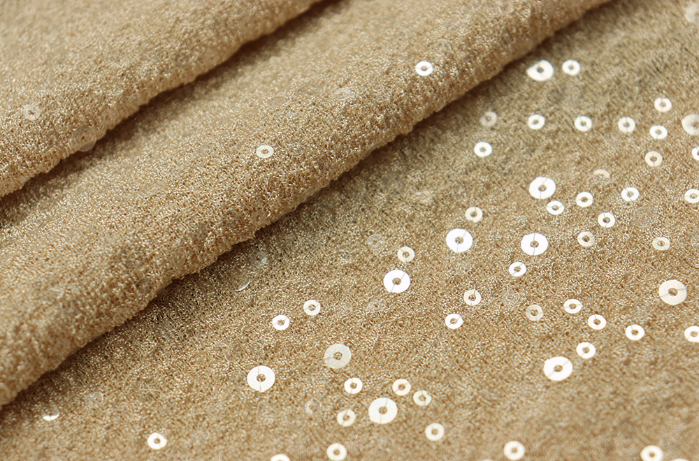 Pailletten-Jersey - Apricot Chic 