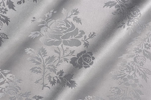 Satin-Jacquard - Rosen Silber