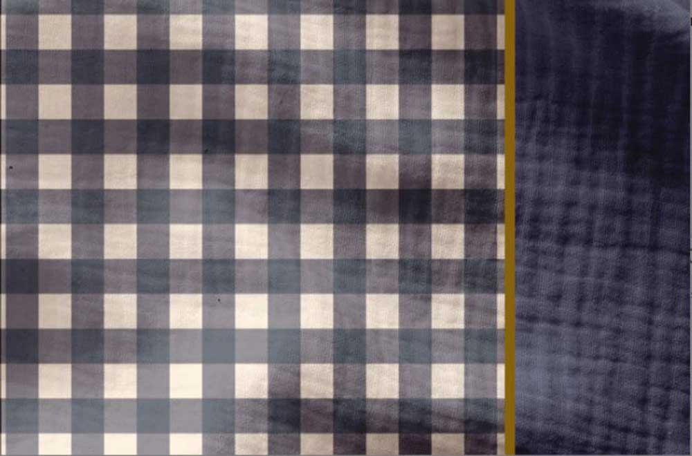 Musselin Vichy-Karo - Double Face - Nachtblau 