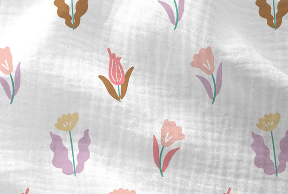 Musselin - Pastell-Blüten 