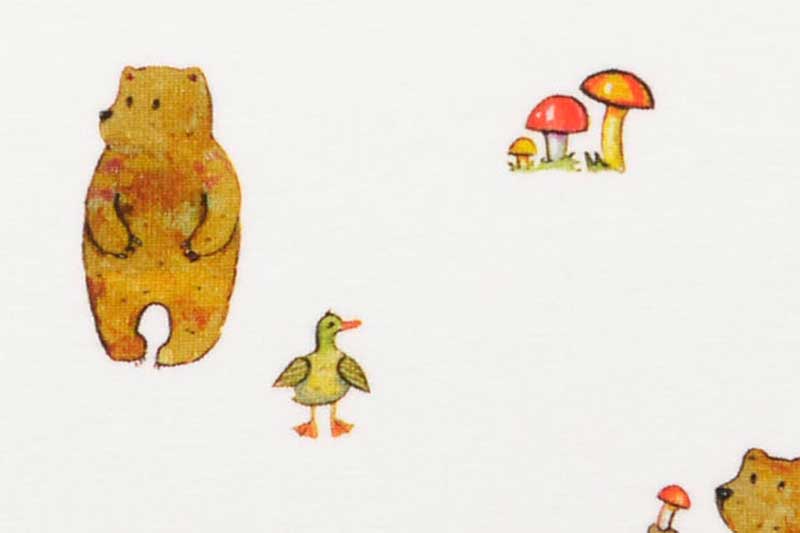 Baumwolljersey Digital - Bär und Ente 