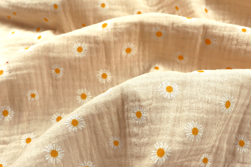 Musselin - Gänseblümchen - Vanilla 