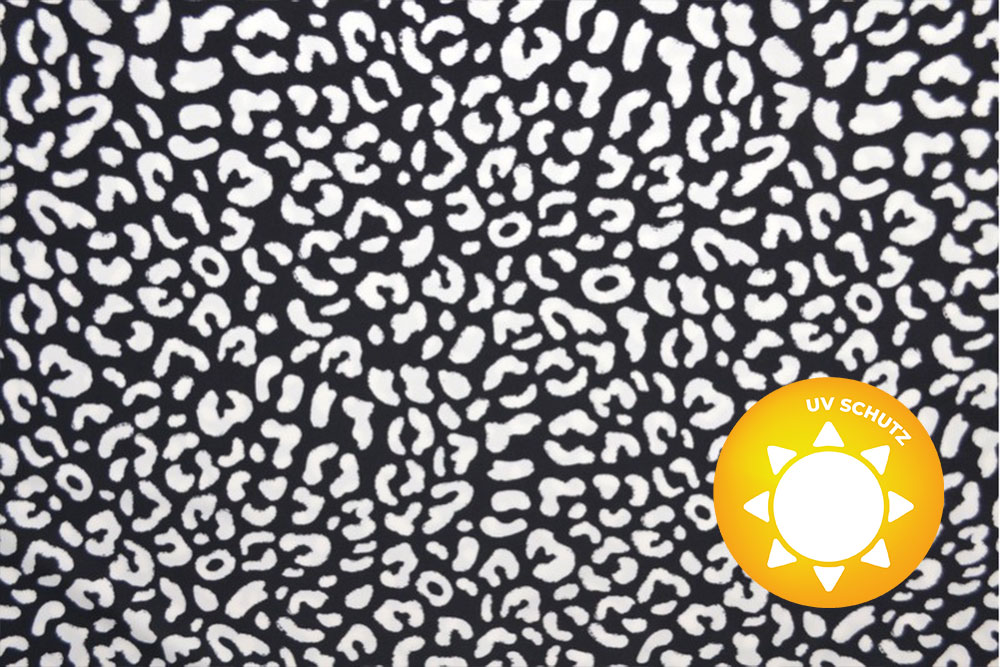Badeanzugstoff - Black Leopard 