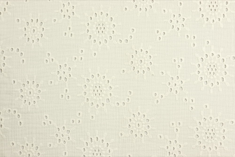 Musselin Lochstickerei - Lizzy - Off White 