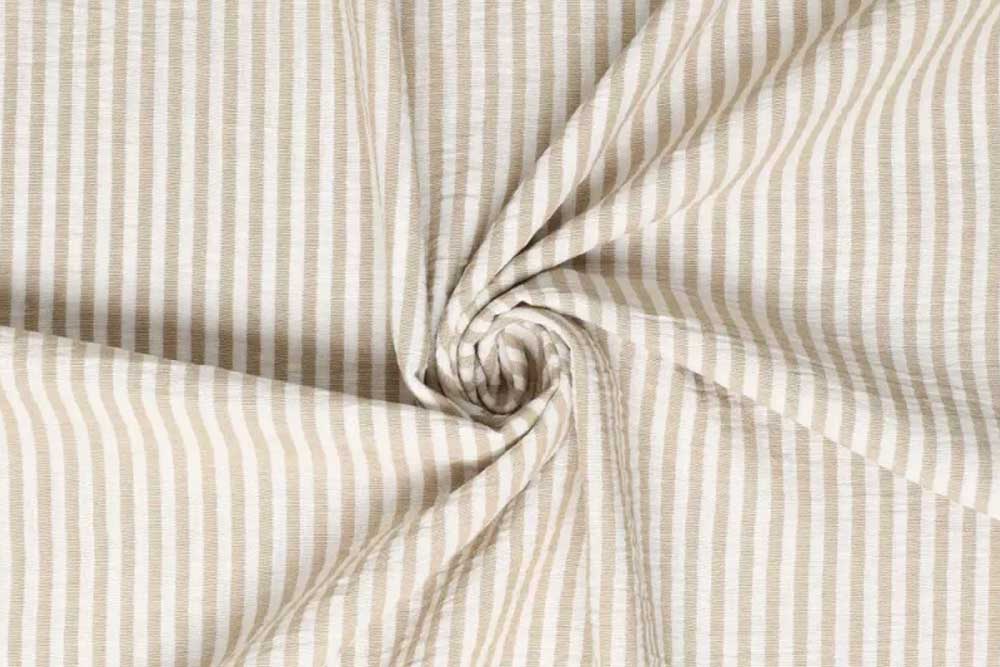 Leinen-Look - Luftige Streifen - Beige 