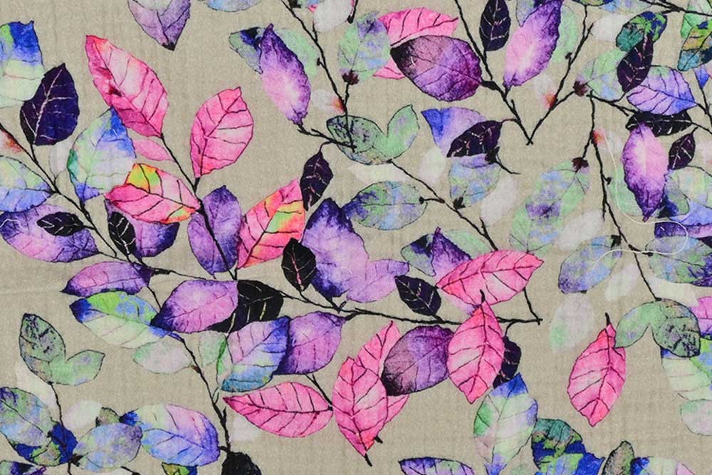 Musselin Digital - Violetter Garten 