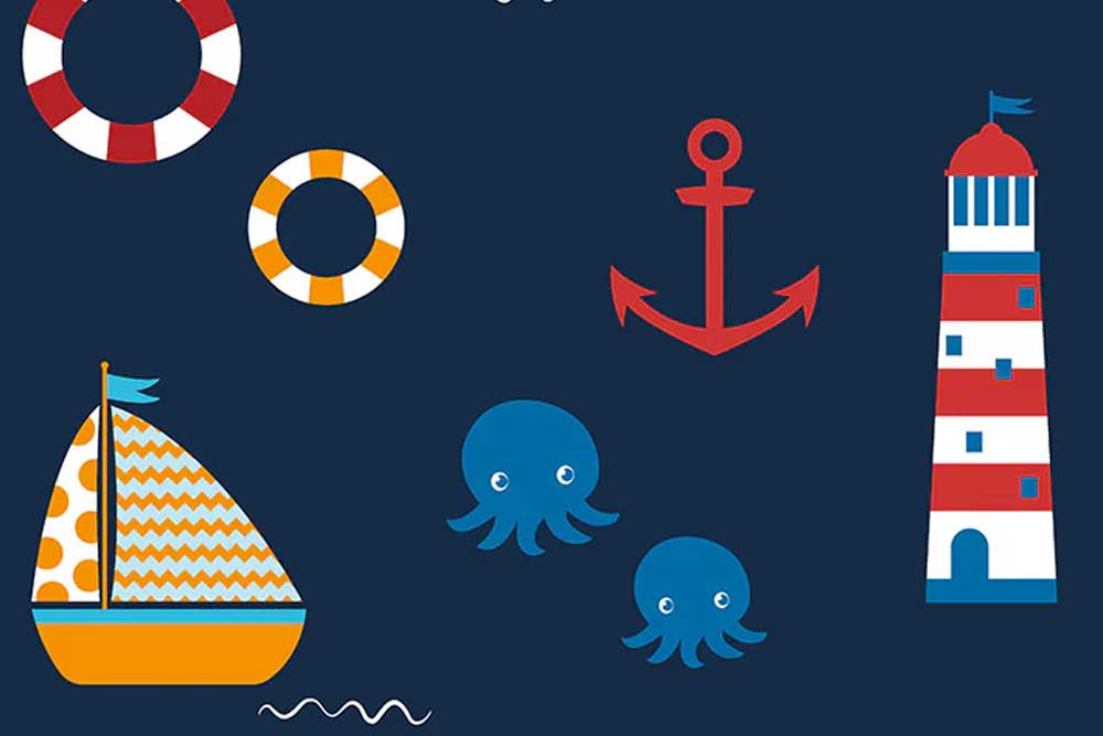 Strandtuch Stoff - Little Sailor 